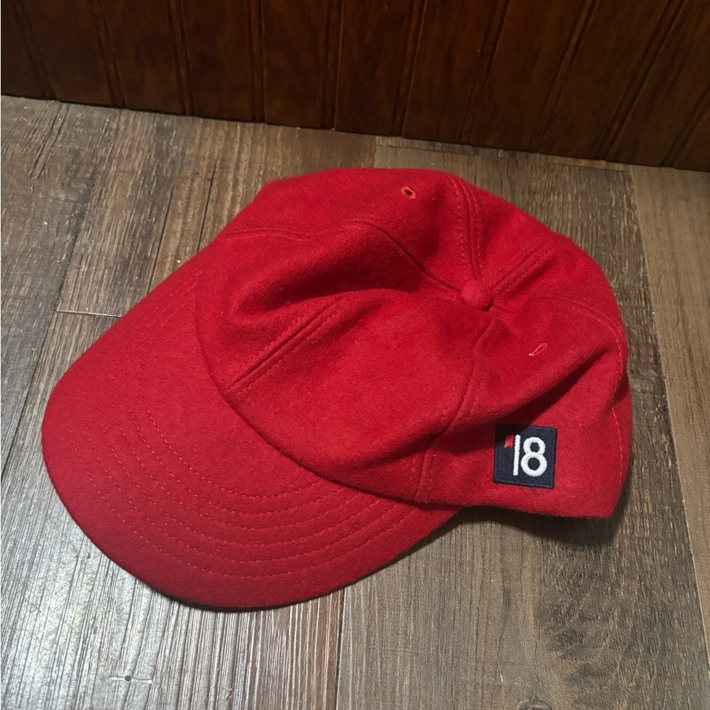 Vintage Red Wool Golf St Andrew’s British Open Baseball Cap with 18 Patch
